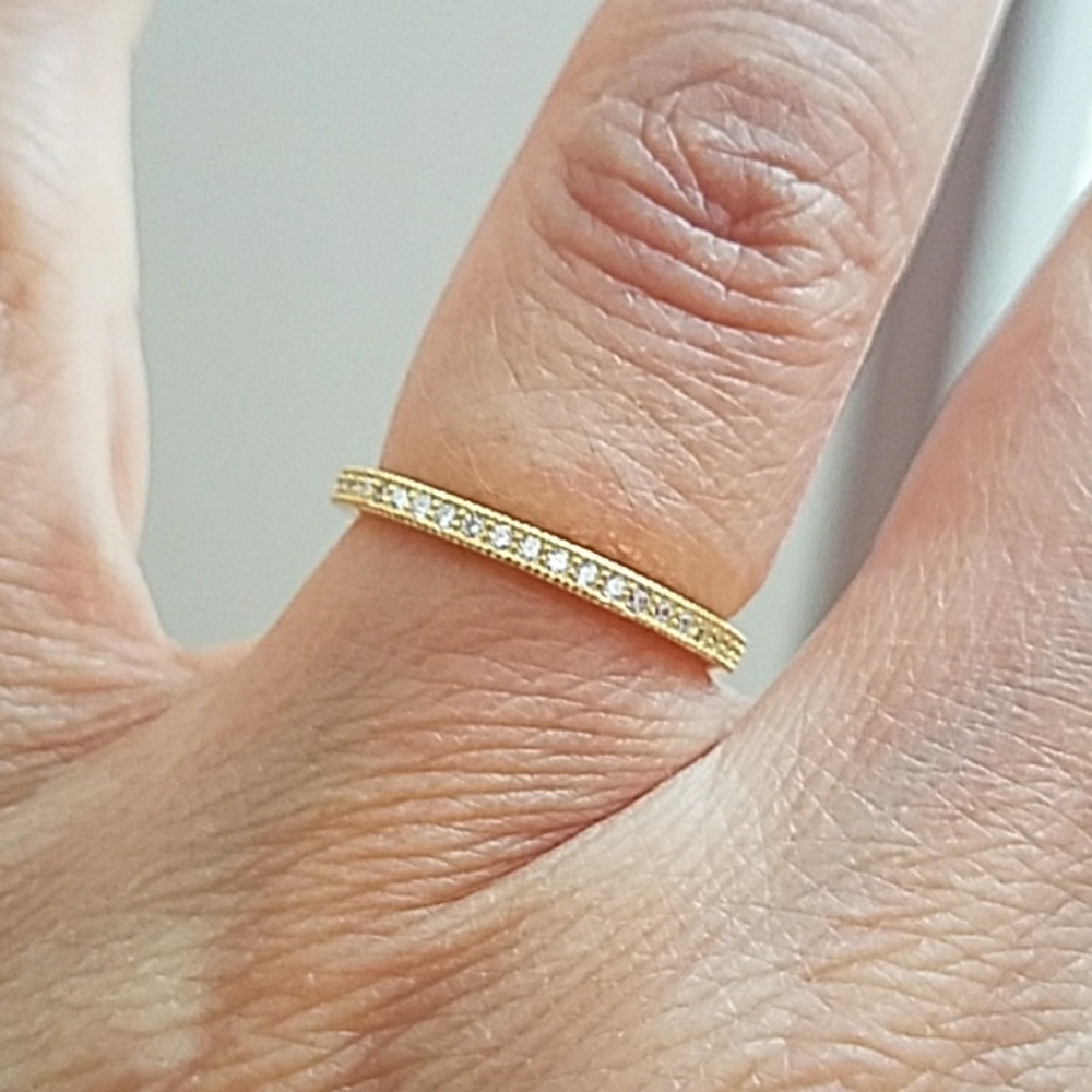 Gold plated Eternity Wedding Band size 4 5 9 - Picture 1 of 7